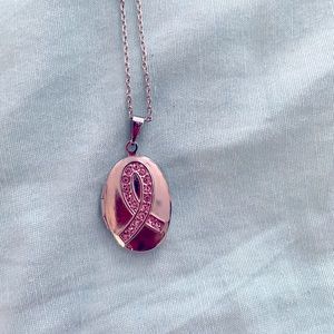 Breast cancer ribbon locket